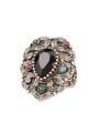 thumb Retro style Exaggerated Resin stone Crystals Antique Gold Plated Ring 0
