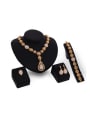 thumb Alloy Imitation-gold Plated Vintage style Rhinestones Hollow Water Drop shaped Four Pieces Jewelry Set 0