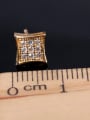 thumb Square Mmicro Insert AAA Small Zircon 18K Real Gold Anti Allergy stud Earring 4