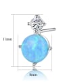 thumb Sterling Silver Classic Mini opal with AAA grade zircon studs 2