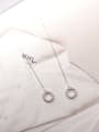 thumb Simple Hollow Round Silver Line Earrings 2