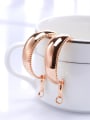 thumb Delicate Rose Gold Plated Geometric Shaped Earrings 3