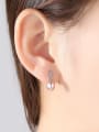 thumb Sterling silver inlaid with 3A zircon 7-8mm natural pearl earring 1