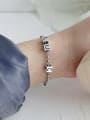 thumb 925 Sterling Silver With Antique Silver Plated Personality Square Bracelets 3