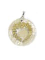 thumb Personalized Natural Crystal Round Shell Pendant 0