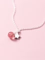 thumb Pure silver sweet Star Pink Bead small Necklace 0
