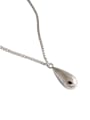 thumb 925 Sterling Silver With Platinum Plated Simplistic Water Drop Necklaces 4
