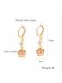 thumb Copper With Gold Plated Personality Crown Earrings 2