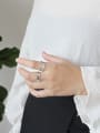 thumb S925 pure silver fashion personality simple smooth open free ruler ring 1