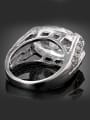 thumb Fashion Oval Crystal Cubic Rhinestones Copper Ring 3