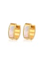 thumb Creative Gold Plated Colorful Shell Titanium Clip Earrings 0