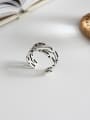 thumb 925 Sterling Silver With Antique Silver Plated Vintage Geometric Band Rings 2