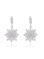 thumb Romantic Holiday Snowflake Shaped AAA Zircon Drop Earrings 0