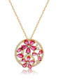 thumb Copper inlaid AAA zircon Champagne-Gold Flower Necklace 0