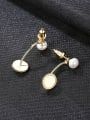 thumb 925 Sterling Silver With Gold Plated Simplistic Round Drop Earrings 2