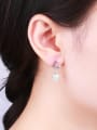 thumb Moon Shaped Zircon Drop Earrings 1