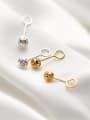 thumb 925 Sterling Silver With Gold Plated Rock Round Ball Pattern Ear Hook 0
