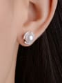 thumb Fashion White Imitation Pearl Cubic Zirconias Copper Stud Earrings 1