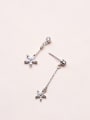 thumb Women Charming Flower Zircon Drop Earrings 3