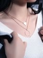 thumb Simple Round Triangle Rose Gold Plated Necklace 1