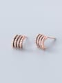 thumb 925 Sterling Silver With Cubic Zirconia Classic Geometric Stud Earrings 1