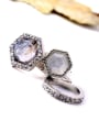 thumb Geometry Artificial Stones Alloy Ring Set 2