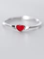 thumb 925 Sterling Silver With Platinum Plated Simplistic Heart Free Size Rings 1