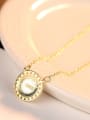 thumb 925 Sterling Silver With Cubic Zirconia Simplistic Round Necklaces 2