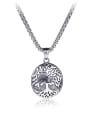 thumb Stainless Steel With Antique silver plated Trendy Oval life tree Necklaces 0