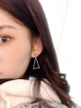 thumb Exquisite Gold Plated Triangle Shaped Asymmetric Drop Earrings 1