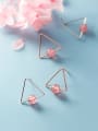 thumb 925 Sterling Silver With Rose Gold Plated Simplistic Triangle Stud Earrings 2