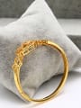 thumb Copper Alloy 24K Gold Plated Classical Heart-shaped Hollow Bangle 2