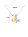 thumb 925 Sterling Silver With Two-color Plated Personality Irregular Necklaces 4