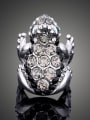 thumb Personalized Exaggerated Cubic Rhinestones-studded Frog Alloy Ring 1