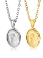 thumb Stainless Steel With Gold Plated Simplistic coin Round Necklaces 0