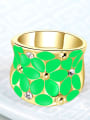 thumb Exquisite 18K Gold Plated Flower Pattern Enamel Ring 1