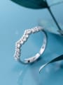 thumb 925 Sterling Silver With Platinum Plated Simplistic Lace edge free size Rings 1