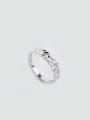 thumb S925 Silver Fashion Buckle Couple Opening Ring Valentine's day Gifts 0