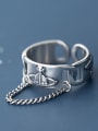 thumb Thai Silver With Antique Silver Plated Vintage Personality Pattern Chain Free Size Rings 0