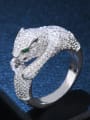 thumb Copper With  Cubic Zirconia Personality Animal leopard Rings 1