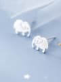 thumb 925 Sterling Silver With Platinum Plated Cute Elephant Stud Earrings 2