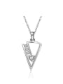 thumb Simple Hollow Triangle Zircon Necklace 0