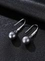 thumb 925 Sterling Silver With Platinum Plated Fashion Round Hook Earrings 3