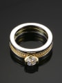 thumb Two Colors Plated Separated Ring with Zircon 1