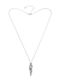 thumb Retro Style Long Feather shaped Pendant Alloy Necklace 0