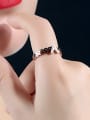 thumb Fashion Hollow V-shaped Titanium Ring 1