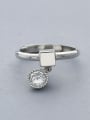 thumb Simple Cubic Zircon Little Cube 925 Silver Opening Ring 2