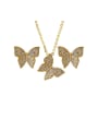 thumb Copper With Cubic Zirconia Cute Butterfly Pendant Earrings And Necklaces  2 Piece Jewelry Set 1