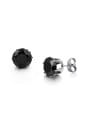 thumb Simple Tiny Black Zircon Titanium Stud Earrings 0