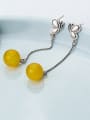 thumb Ethnic Style Butterfly Shaped Yellow Stone Drop Earrings 1